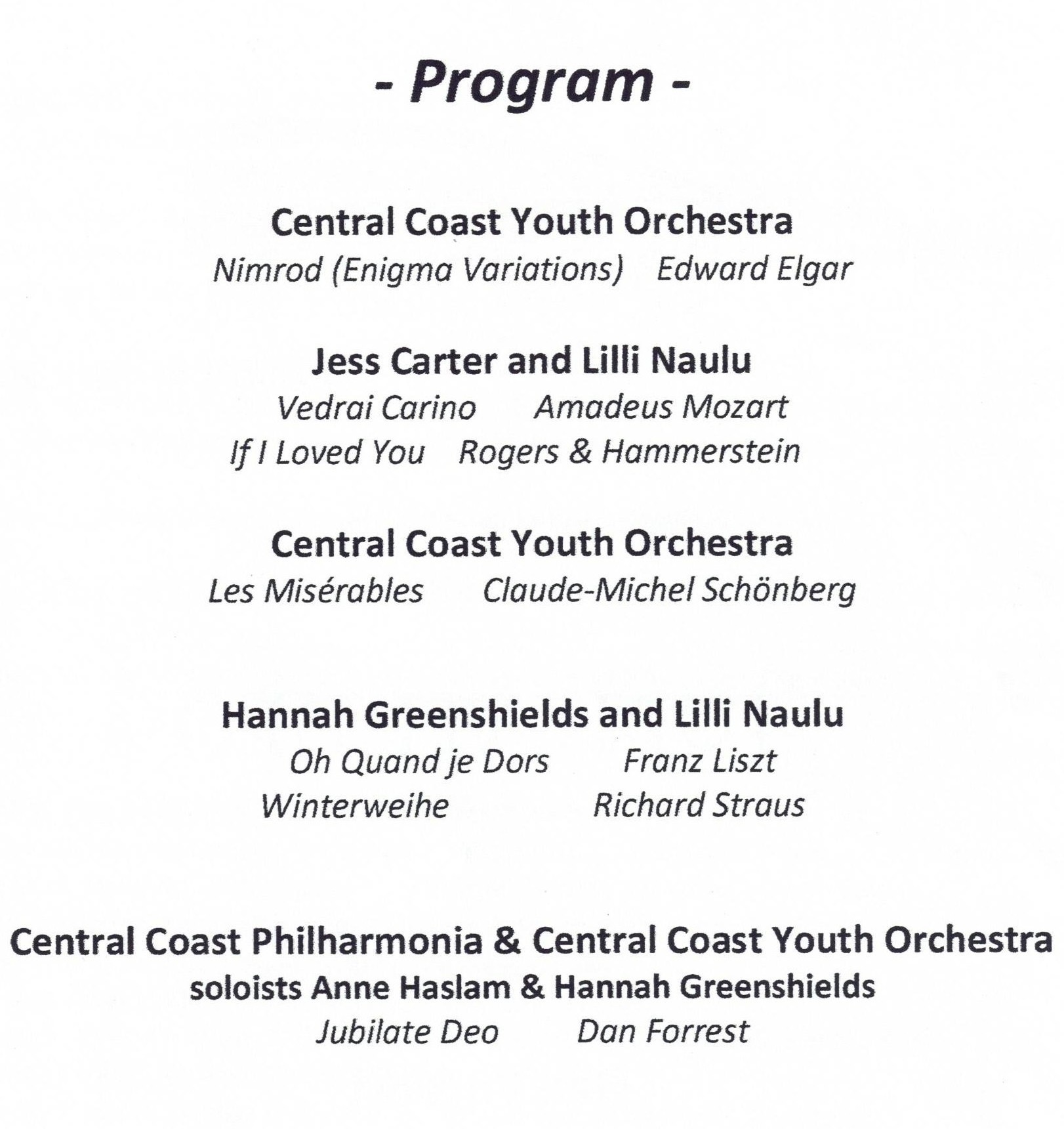 Concert Programme
